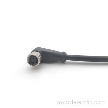 M8 အမျိုးသမီးတစ်ထောင့် connector 4-pin cable 3 မီတာ 3 မီတာ